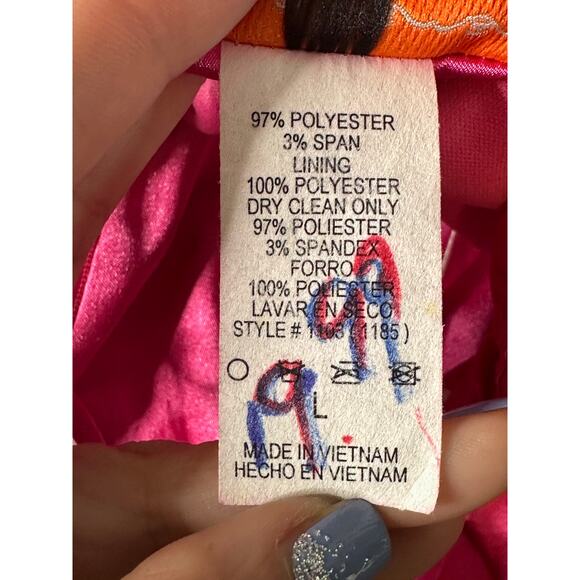 Cindy fuchsia satin party dress size large - Picture 4 of 13